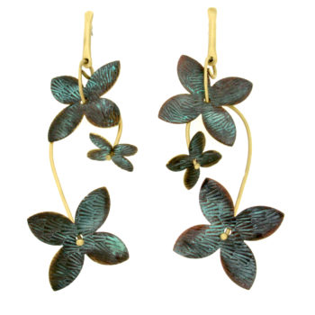 Orecchini fiore ottone ossidato-Nausica-