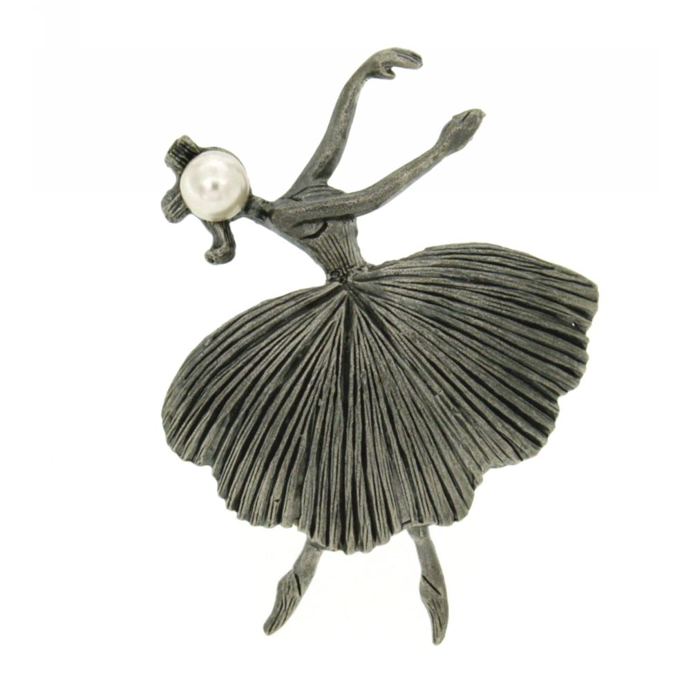 Anello argento brunito ballerina " Giselle"
