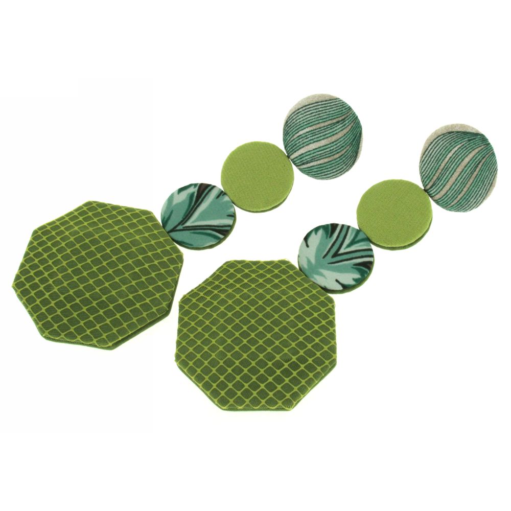 orecchini in tessuto verde acido Green Supernet