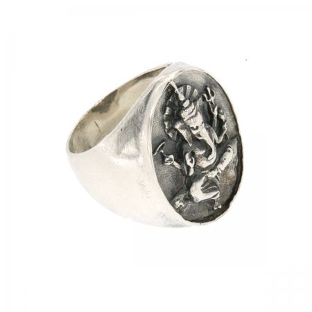 anello argento massiccio Ganesh