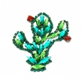 spilla a forma di cactus con cristalli Swarovski
