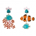 Orecchini smalto Pesce Corallo